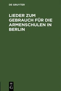 Lieder zum Gebrauch für die Armenschulen in Berlin_cover