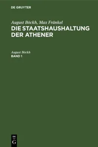 August Böckh; Max Fränkel: Die Staatshaushaltung der Athener. Band 1_cover