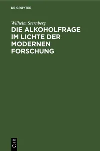 Die Alkoholfrage im Lichte der modernen Forschung_cover