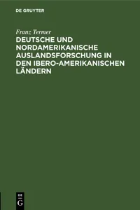 Deutsche und nordamerikanische Auslandsforschung in den ibero-amerikanischen Ländern_cover