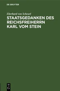 Staatsgedanken des Reichsfreiherrn Karl vom Stein_cover