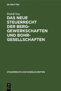 Das neue Steuerrecht der Berggewerkschaften und Bohrgesellschaften_cover