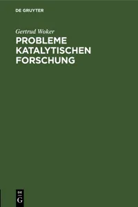 Probleme katalytischen Forschung_cover