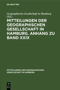 Mitteilungen der Geographischen Gesellschaft in Hamburg. Anhang zu Band XXIX_cover