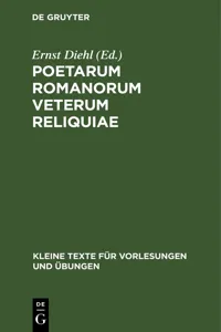 Poetarum Romanorum veterum reliquiae_cover