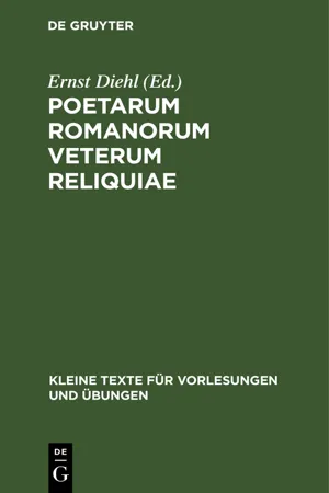 Poetarum Romanorum veterum reliquiae