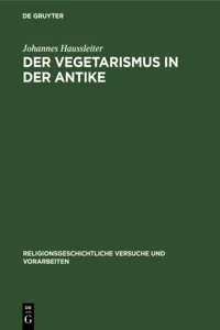 Der Vegetarismus in der Antike_cover