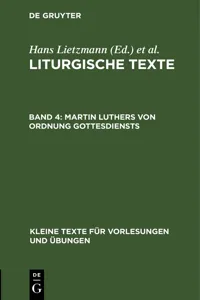 Martin Luthers von Ordnung Gottesdiensts_cover