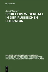 Schillers Widerhall in der russischen Literatur_cover