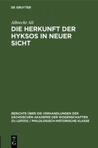 Die Herkunft der Hyksos in neuer Sicht_cover