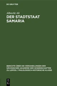 Der Stadtstaat Samaria_cover