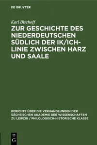 Zur Geschichte des Niederdeutschen südlich der Ik/Ich-Linie zwischen Harz und Saale_cover