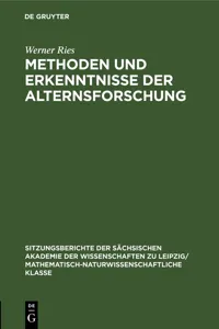 Methoden und Erkenntnisse der Alternsforschung_cover