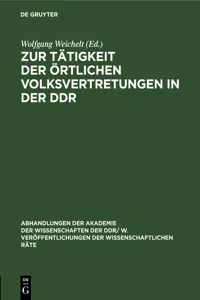 Zur Tätigkeit der örtlichen Volksvertretungen in der DDR_cover