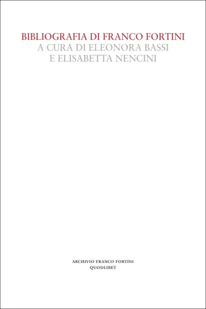 Bibliografia di Franco Fortini