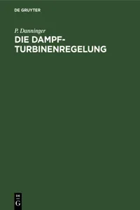 Die Dampfturbinenregelung_cover