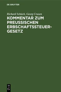 Kommentar zum Preußischen Erbschaftssteuergesetz_cover
