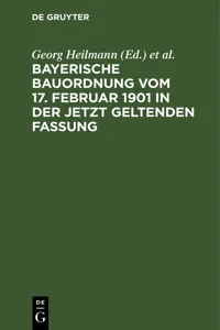 Bayerische Bauordnung vom 17. Februar 1901 in der jetzt geltenden Fassung_cover