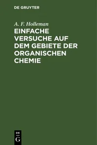 Einfache Versuche auf dem Gebiete der organischen Chemie_cover