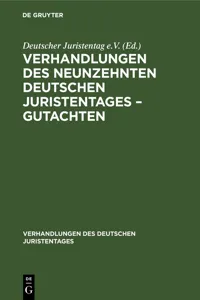 Verhandlungen des Neunzehnten Deutschen Juristentages – Gutachten_cover