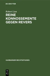 Reine Konnossemente gegen Revers_cover