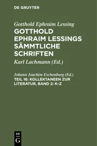 Kollektaneen zur Literatur, Band 2: K–Z_cover