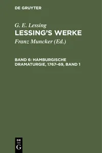 Hamburgische Dramaturgie, 1767–69, Band 1_cover