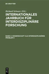 Wissenschaft als interdisziplinäres Problem II_cover