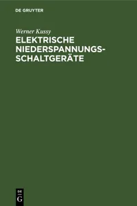 Elektrische Niederspannungsschaltgeräte_cover