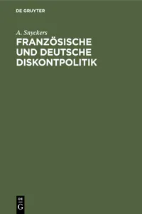 Französische und Deutsche Diskontpolitik_cover