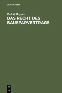 Das Recht des Bausparvertrags_cover