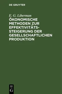 Ökonomische Methoden zur Effektivitätssteigerung der gesellschaftlichen Produktion_cover