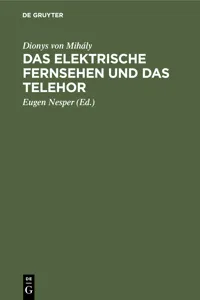 Das elektrische Fernsehen und das Telehor_cover