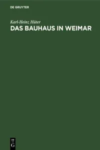 Das Bauhaus in Weimar_cover