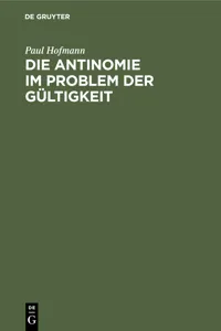 Die Antinomie im Problem der Gültigkeit_cover