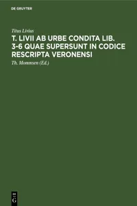 T. Livii ab urbe condita lib. 3-6 quae supersunt in codice rescripta Veronensi_cover