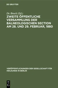 Zweite öffentliche Versammlung der balneologischen Section am 28. und 29. Februar, 1880_cover