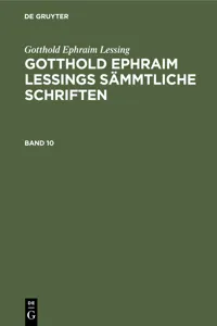 Gotthold Ephraim Lessing: Gotthold Ephraim Lessings Sämmtliche Schriften. Band 10_cover