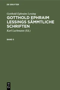 Gotthold Ephraim Lessing: Gotthold Ephraim Lessings Sämmtliche Schriften. Band 5_cover