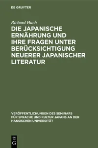 Die japanische Ernährung und ihre Fragen unter Berücksichtigung neuerer japanischer Literatur_cover