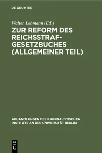 Zur Reform des Reichsstrafgesetzbuches_cover