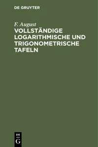 Vollständige logarithmische und trigonometrische TAFELN_cover