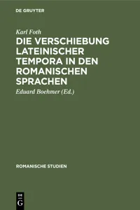 Die Verschiebung lateinischer Tempora in den romanischen Sprachen_cover