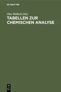 Tabellen zur chemischen Analyse_cover