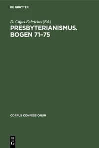 Presbyterianismus. Bogen 71–75_cover