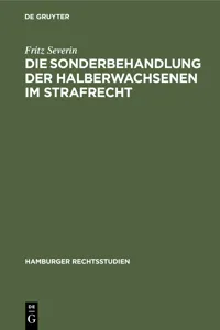 Die Sonderbehandlung der Halberwachsenen im Strafrecht_cover