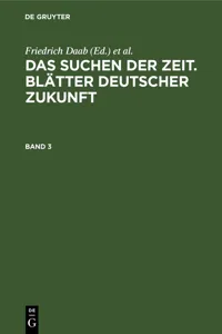 Das Suchen der Zeit. Blätter deutscher Zukunft. Band 3_cover