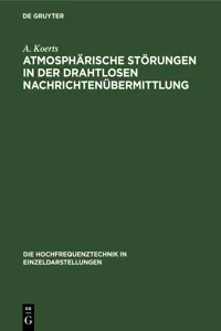 Atmosphärische Störungen in der drahtlosen Nachrichtenübermittlung_cover