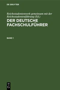 Der deutsche Fachschulführer. Band 1_cover