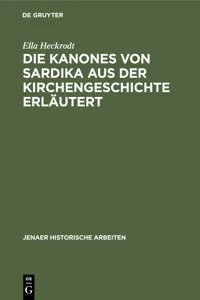 Die Kanones von Sardika aus der Kirchengeschichte erläutert_cover